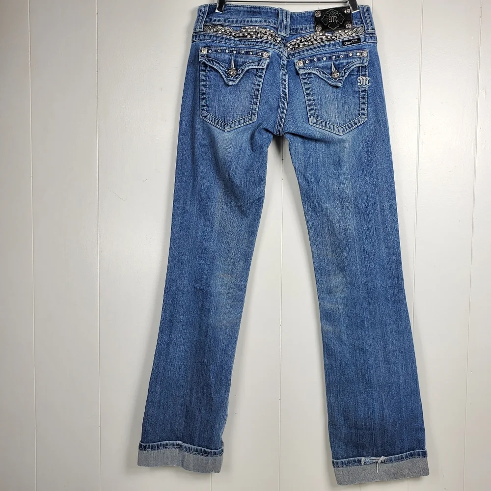 Miss Me rhinestone bling studded bootcut JP5011-3 jeans size 29